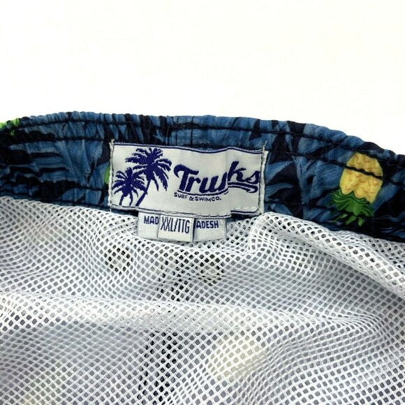 Trunks Sano Short Swim Trunks 2XL XXL Blue Pineapple Swingers Beach Swimsuit - Picture 3 of 12